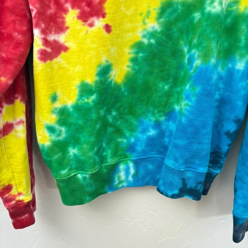 Polo Ralph Lauren Tie Die Sweatshirt Men Size Large Rainbow Pullover Long Sleeve